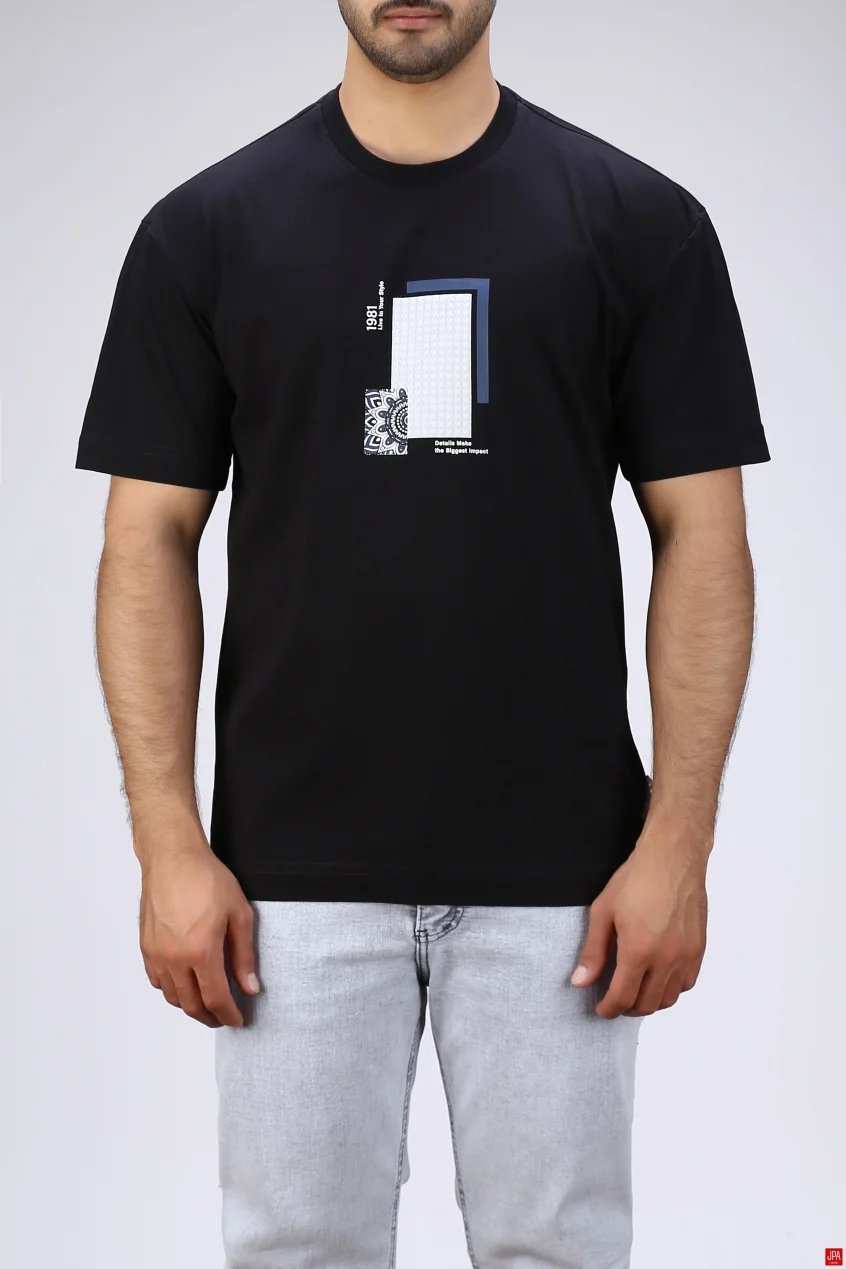 تی شرت مردانه مشکی جی پی ای JPA کد 03455
