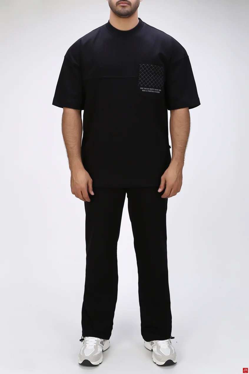 ست تی شرت و شلوار مردانه اسپرت مشکی جی پی ای JPA کد 03433