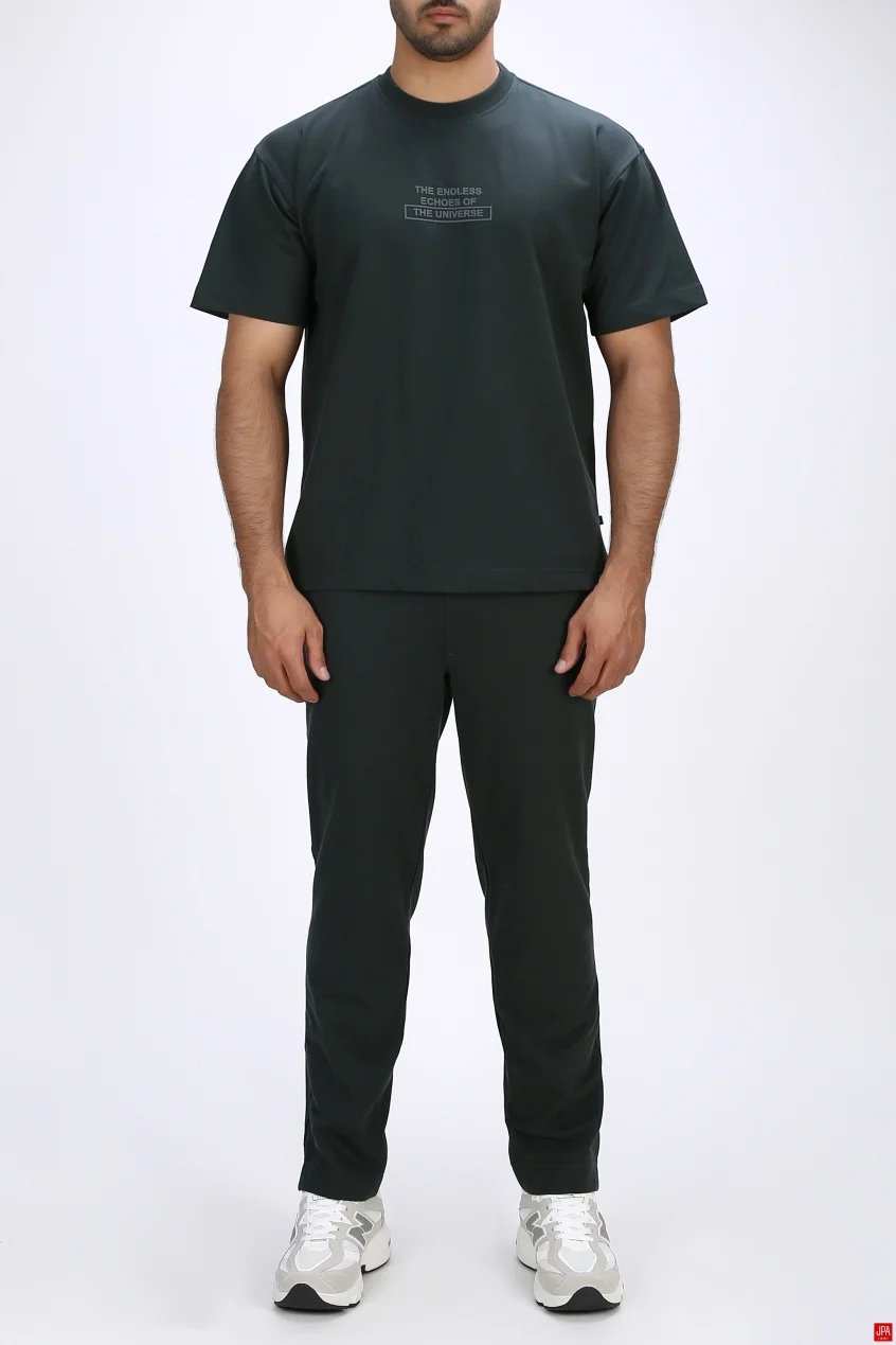 ست تی شرت و شلوار مردانه اسپرت مشکی جی پی ای JPA کد 03432