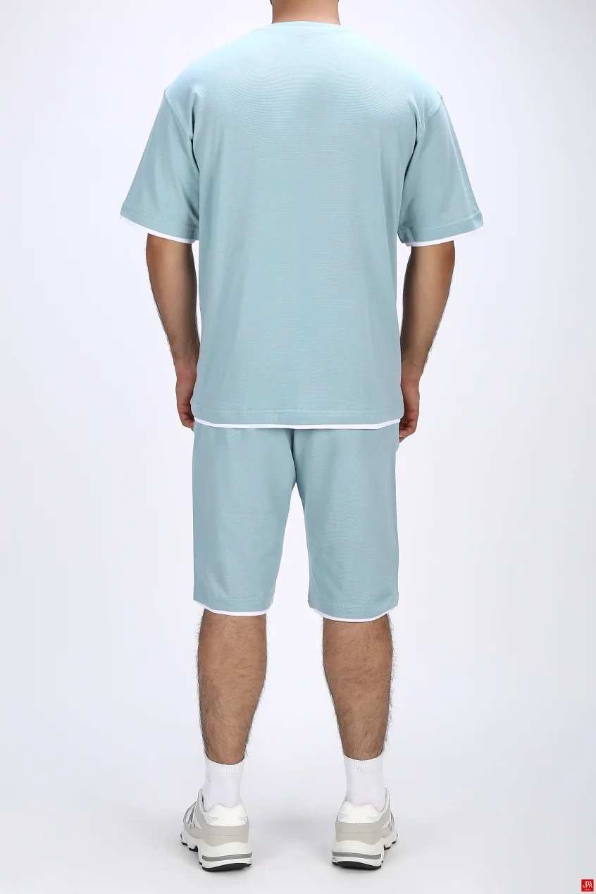ست تی شرت و شلوارک مردانه راحتی مشکی جی پی ای JPA کد 03513