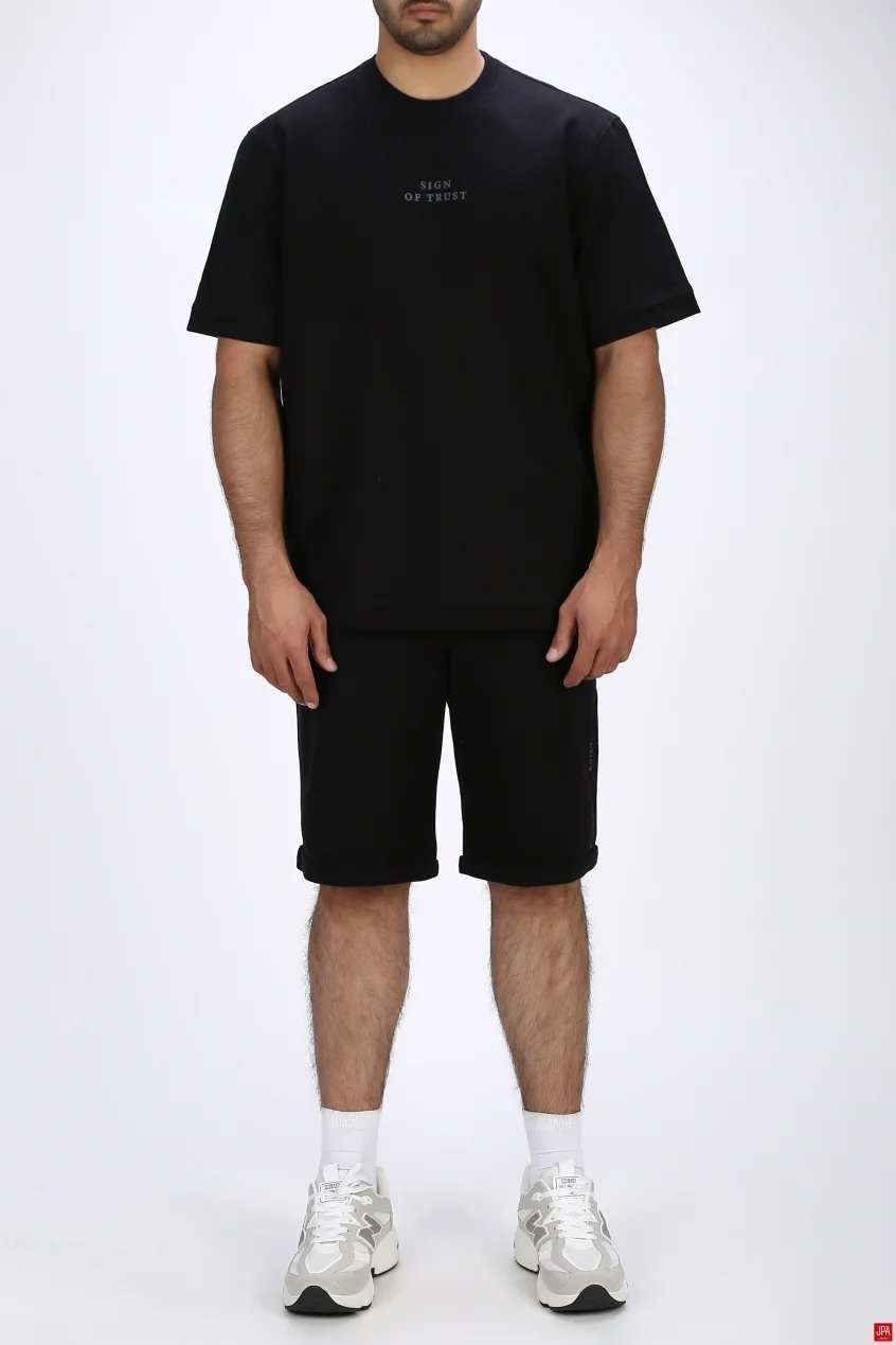 ست تی شرت و شلوارک مردانه دورس اسپرت مشکی جی پی ای JPA کد 03334