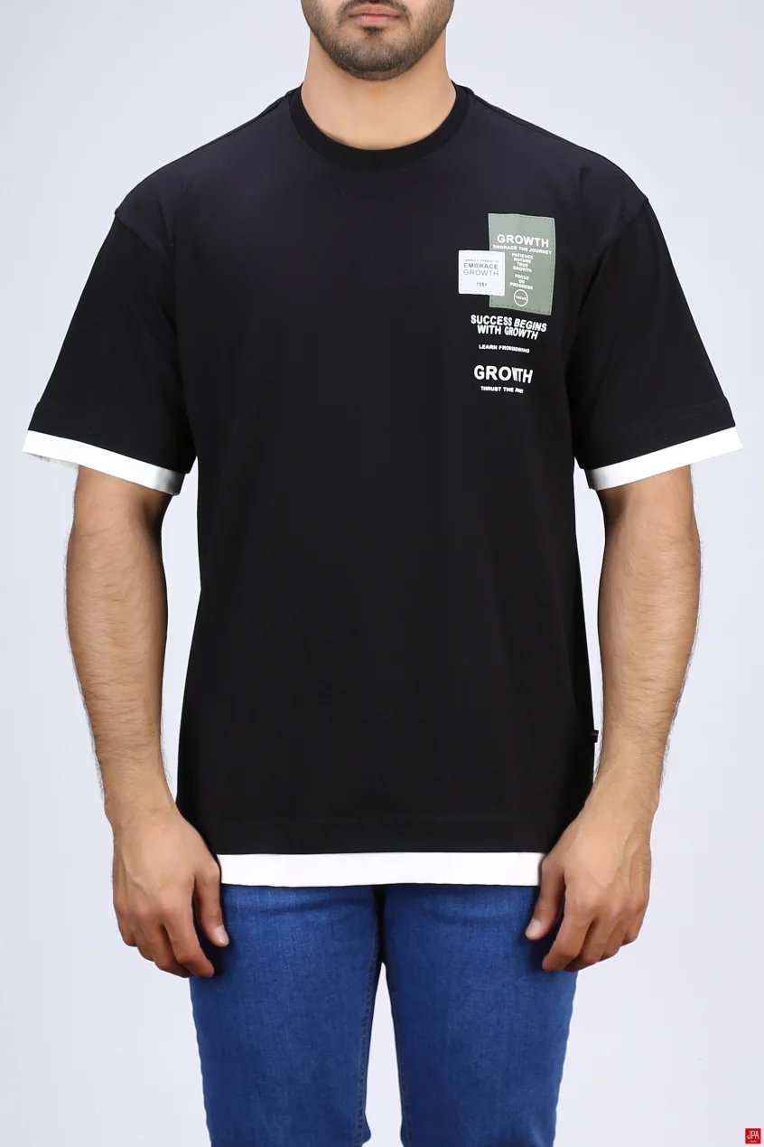 تی شرت مردانه مشکی جی پی ای JPA کد 03396