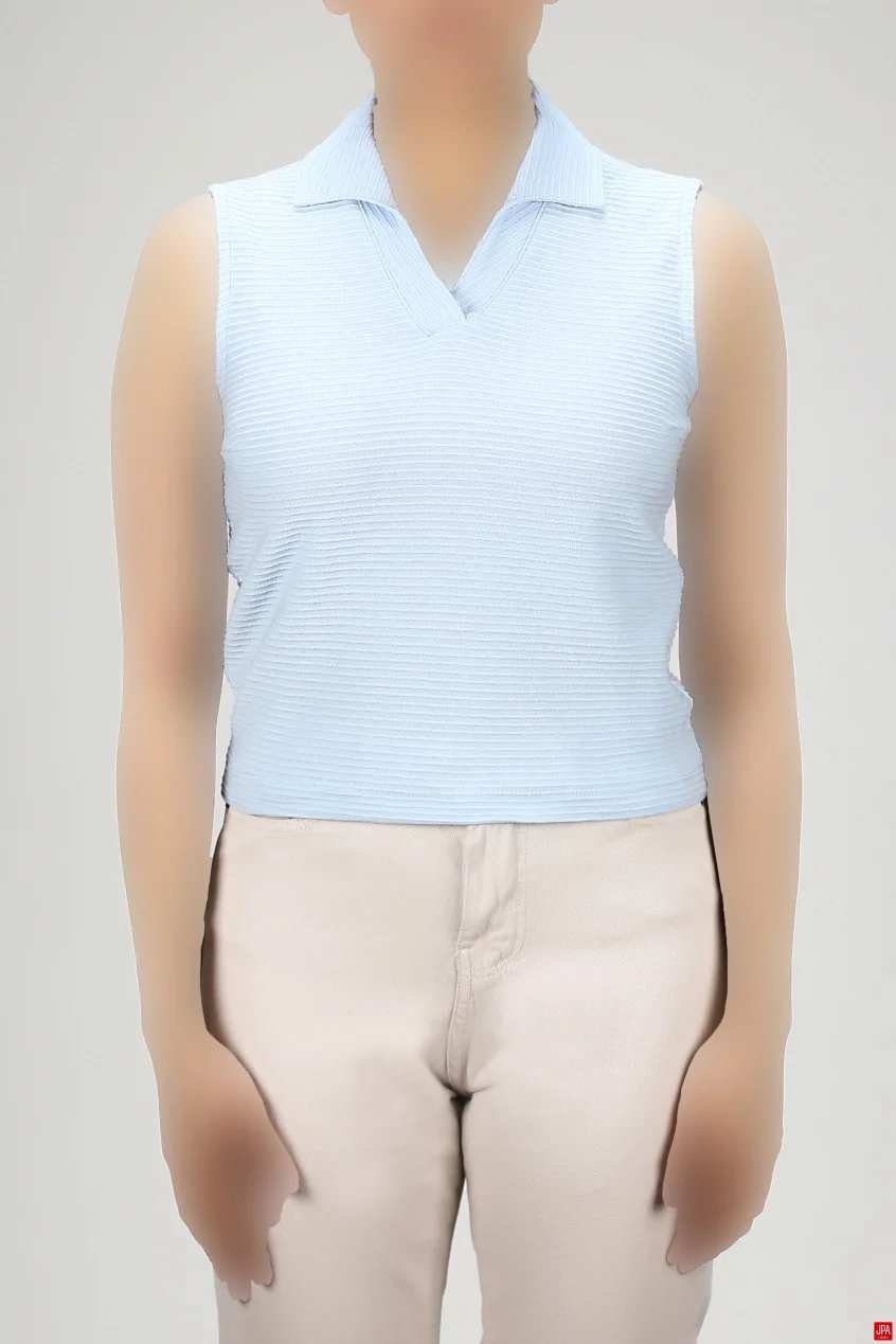 تاپ زنانه یقه دار طرحدار اسلیم ( جذب) جی پی ای JPA – کد 03427