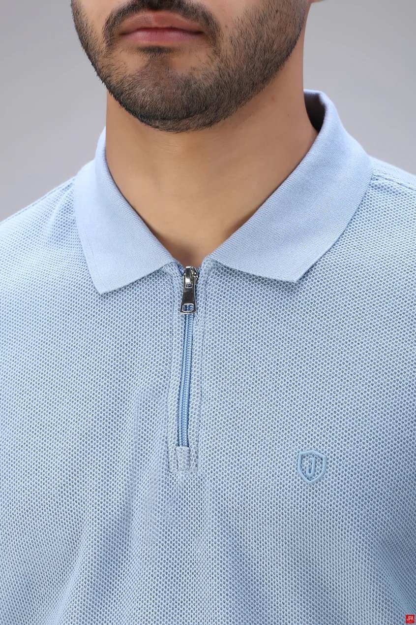 پولوشرت مردانه نیم زیپ مشکی جی پی ای JPA کد 03477