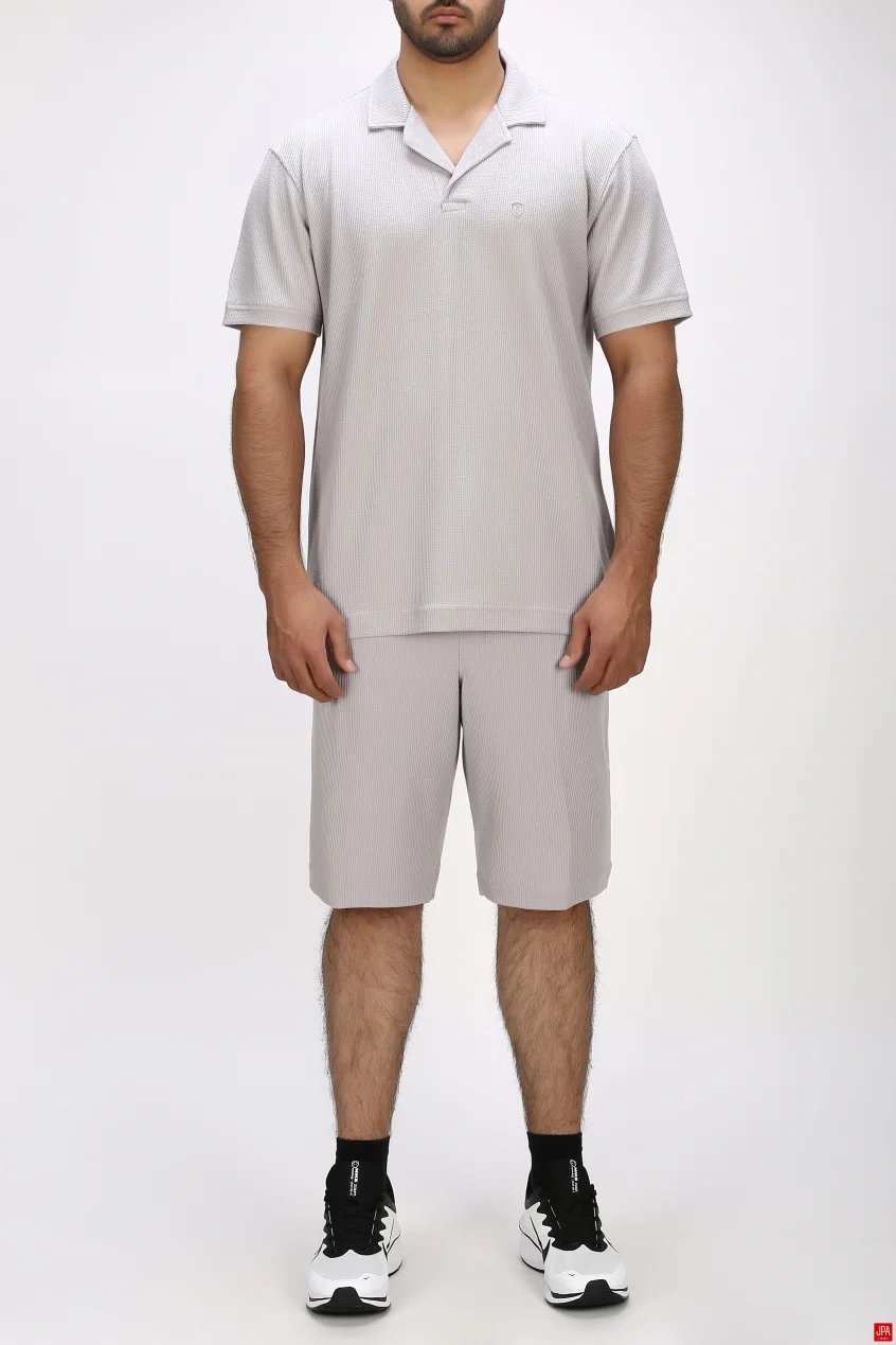 ست تی شرت و شلوارک مردانه اسپرت مشکی جی پی ای JPA کد 03483