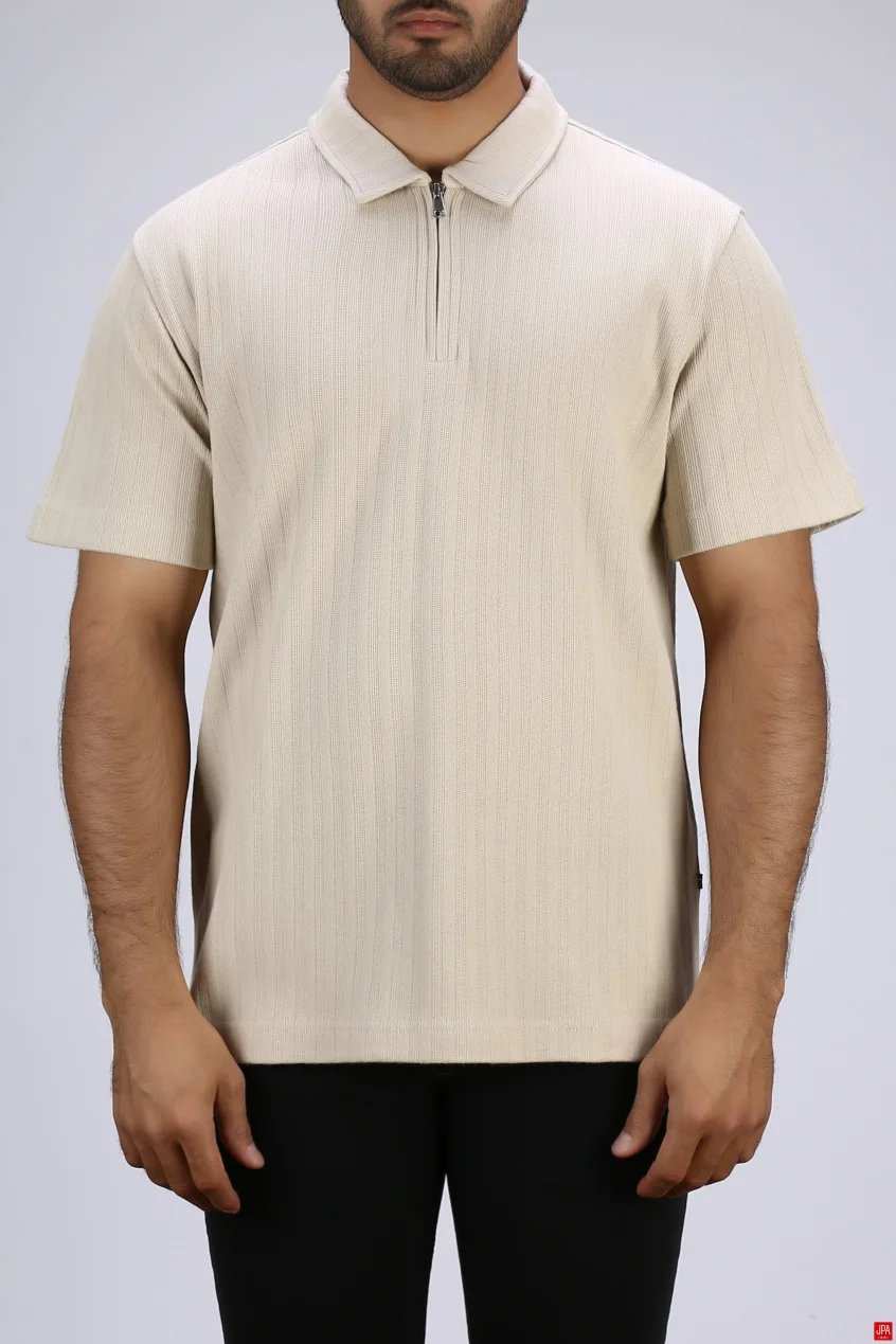 پولوشرت مردانه نیم زیپ مشکی جی پی ای JPA کد 03501