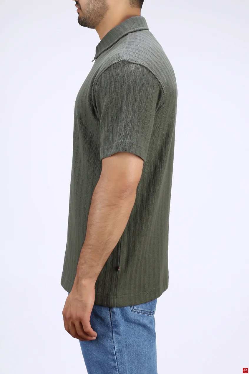 پولوشرت مردانه نیم زیپ مشکی جی پی ای JPA کد 03501