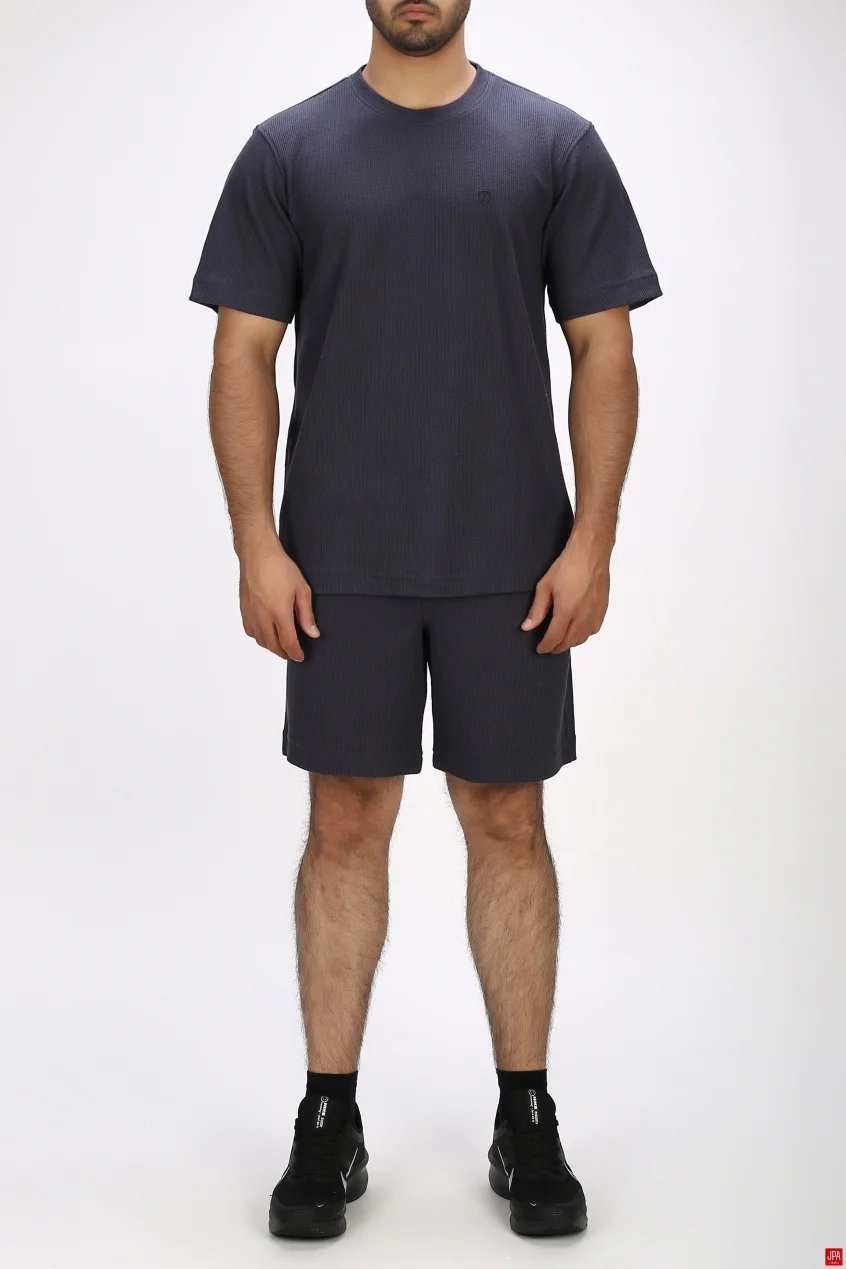 ست تی شرت و شلوارک مردانه اسپرت مشکی جی پی ای JPA کد 03536