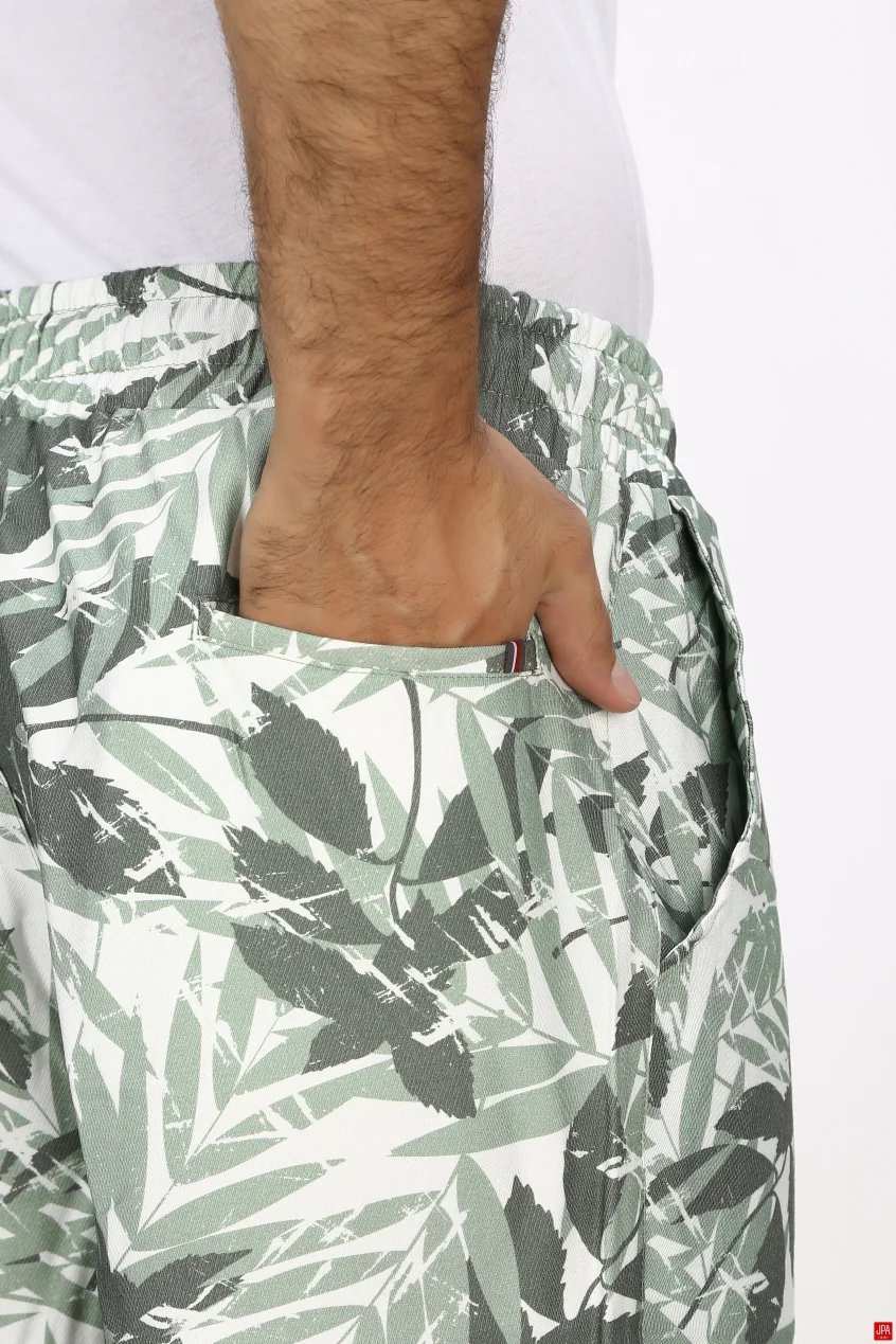 شلوارک مردانه لینن سبز روشن جی پی ای JPA کد 03535