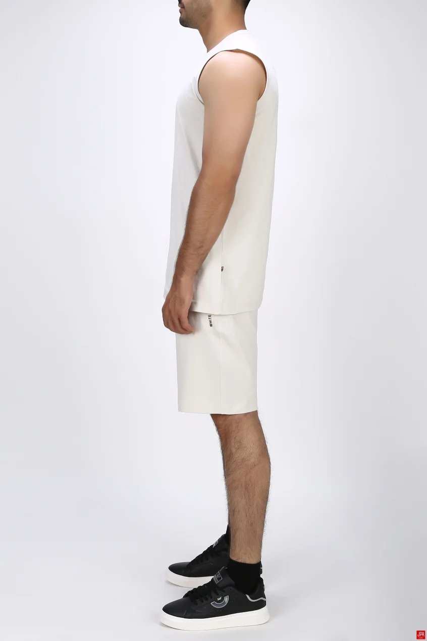 ست تاپ حلقه ای و شلوارک مردانه راحتی مشکی جی پی ای JPA کد 03525