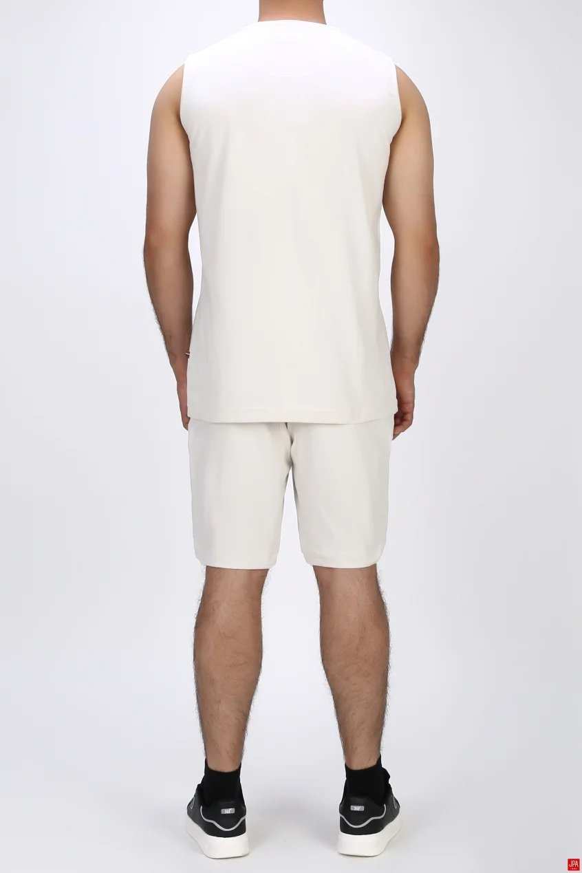 ست تاپ حلقه ای و شلوارک مردانه راحتی مشکی جی پی ای JPA کد 03525