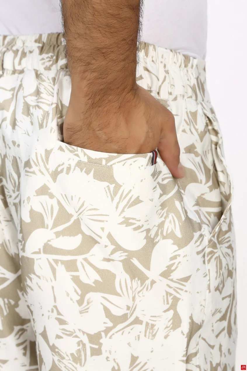 شلوارک مردانه لینن چاپی سبز روشن جی پی ای JPA کد 03534