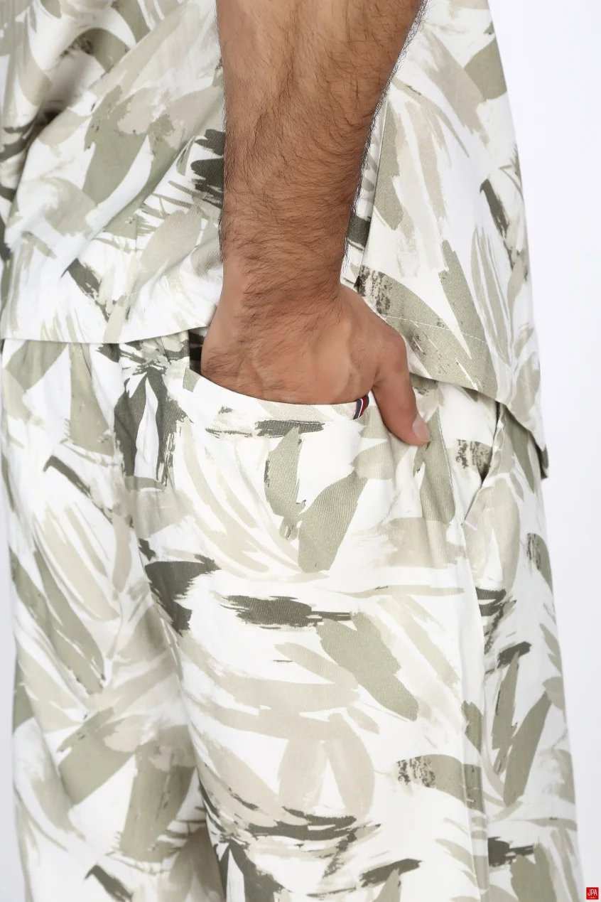پیراهن و شلوارک مردانه لینن چاپی جی پی ای JPA – کد 03539