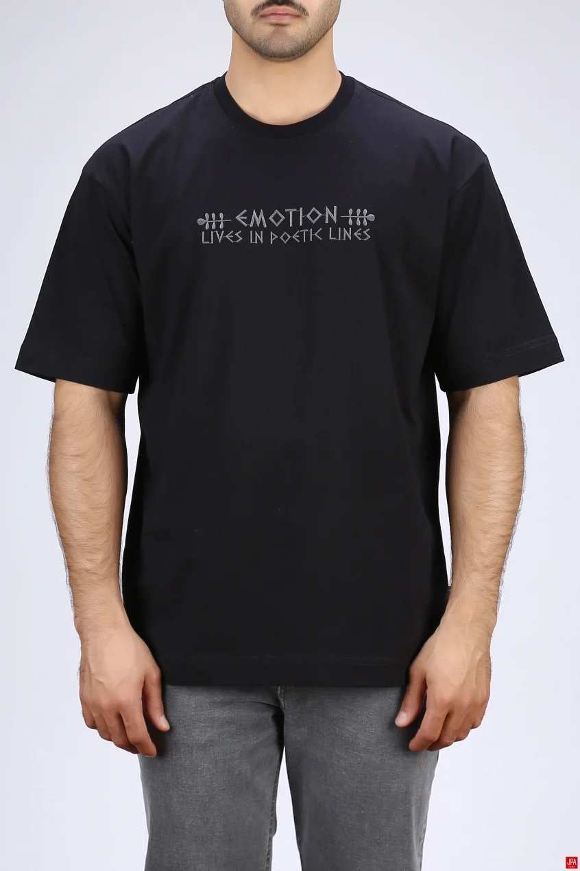 تی شرت مردانه یقه گرد مشکی جی پی ای JPA کد 04043