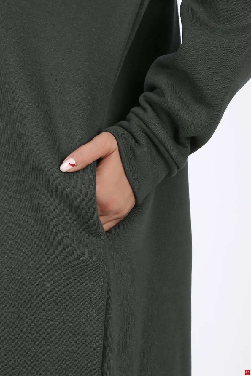 هودی بلند زنانه دورس کلاهدار آزاد مشکی جی پی ای JPA کد 04047