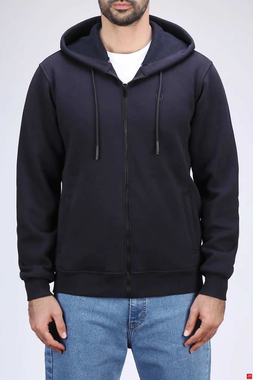 سویشرت مردانه دورس کلاهدار مشکی جی پی ای JPA کد 04030