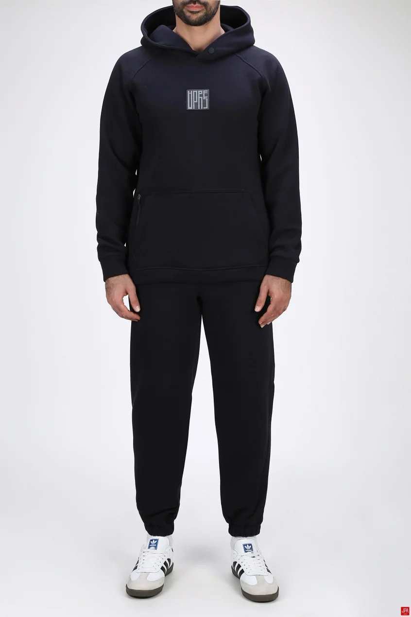 ست هودی و شلوار مردانه دورس رگولار مشکی جی پی ای JPA کد 04005