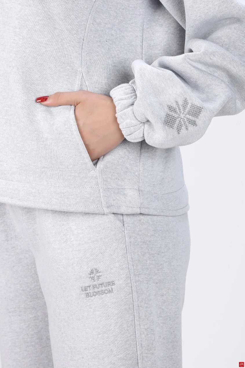 ست سویشرت و شلوار زنانه دورس رگولار مشکی جی پی ای JPA کد 04059