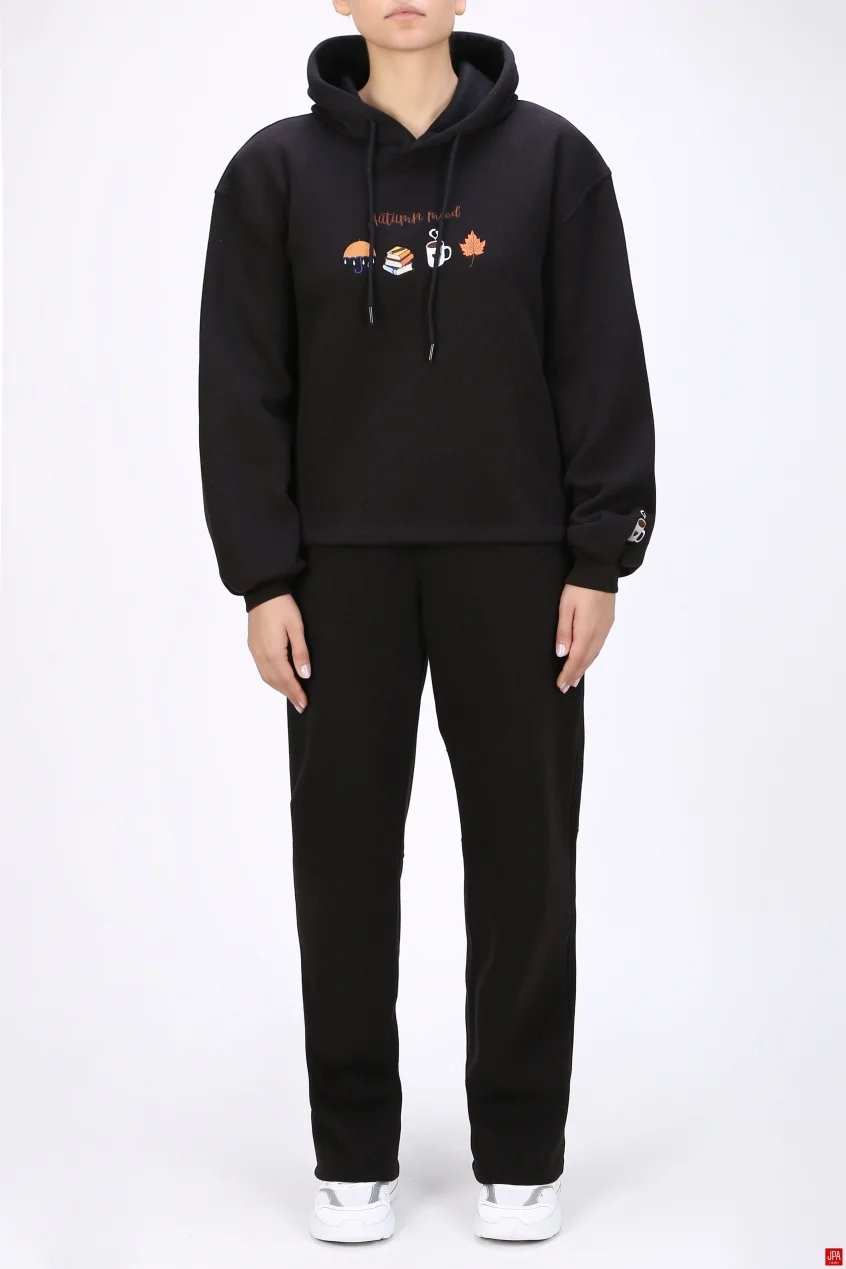 ست هودی و شلوار زنانه دورس مشکی جی پی ای JPA کد 04050