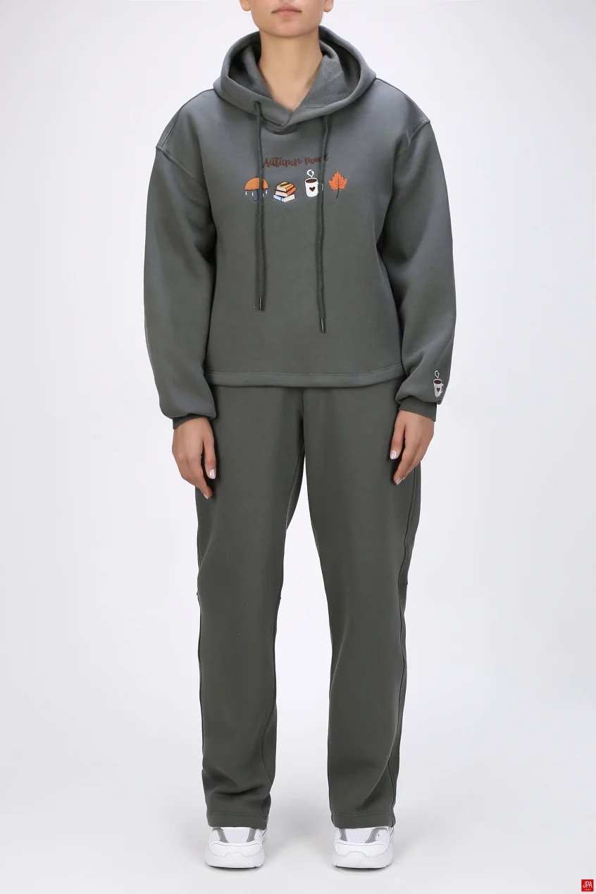 ست هودی و شلوار زنانه دورس مشکی جی پی ای JPA کد 04050