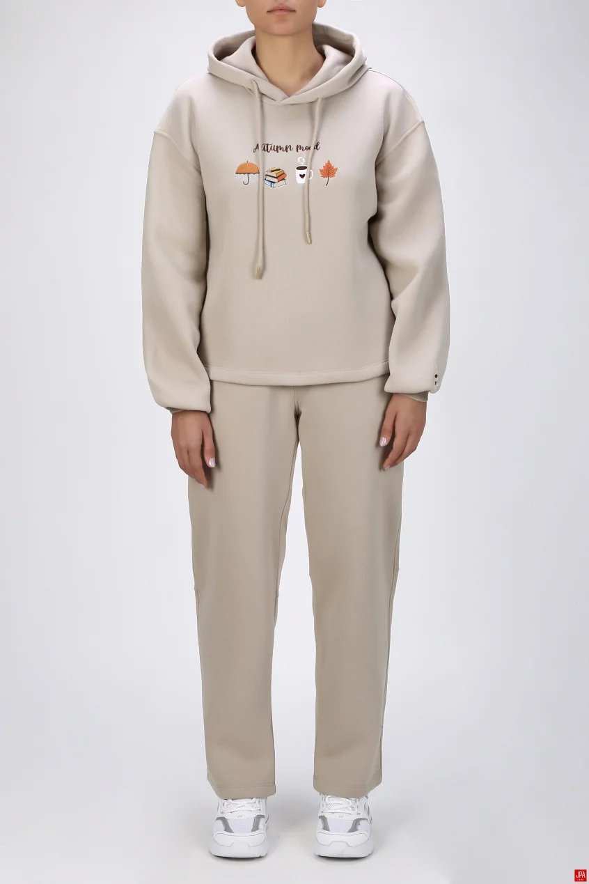 ست هودی و شلوار زنانه دورس مشکی جی پی ای JPA کد 04050