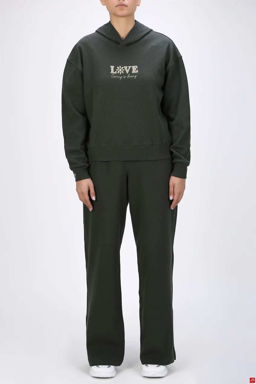 ست هودی و شلوار زنانه مشکی جی پی ای JPA کد 04127