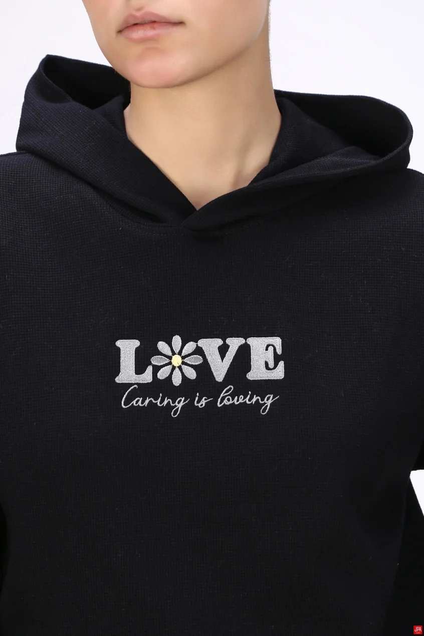 ست هودی و شلوار زنانه مشکی جی پی ای JPA کد 04127