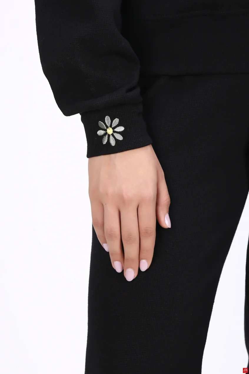 ست هودی و شلوار زنانه مشکی جی پی ای JPA کد 04127