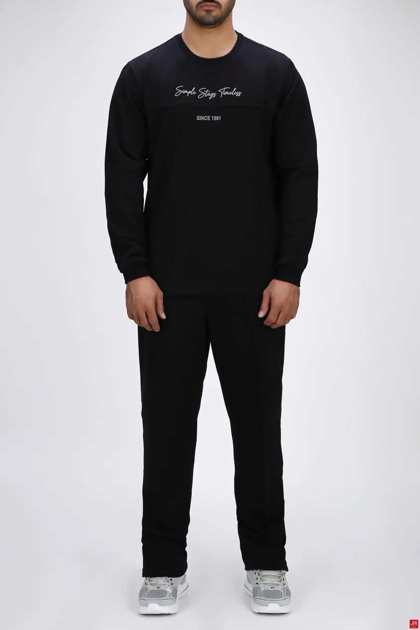 ست بلوز و شلوار مردانه اسپرت رگولار مشکی جی پی ای JPA کد 04098