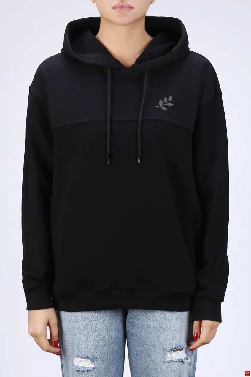 هودی زنانه کلاهدار مشکی جی پی ای JPA کد 04144