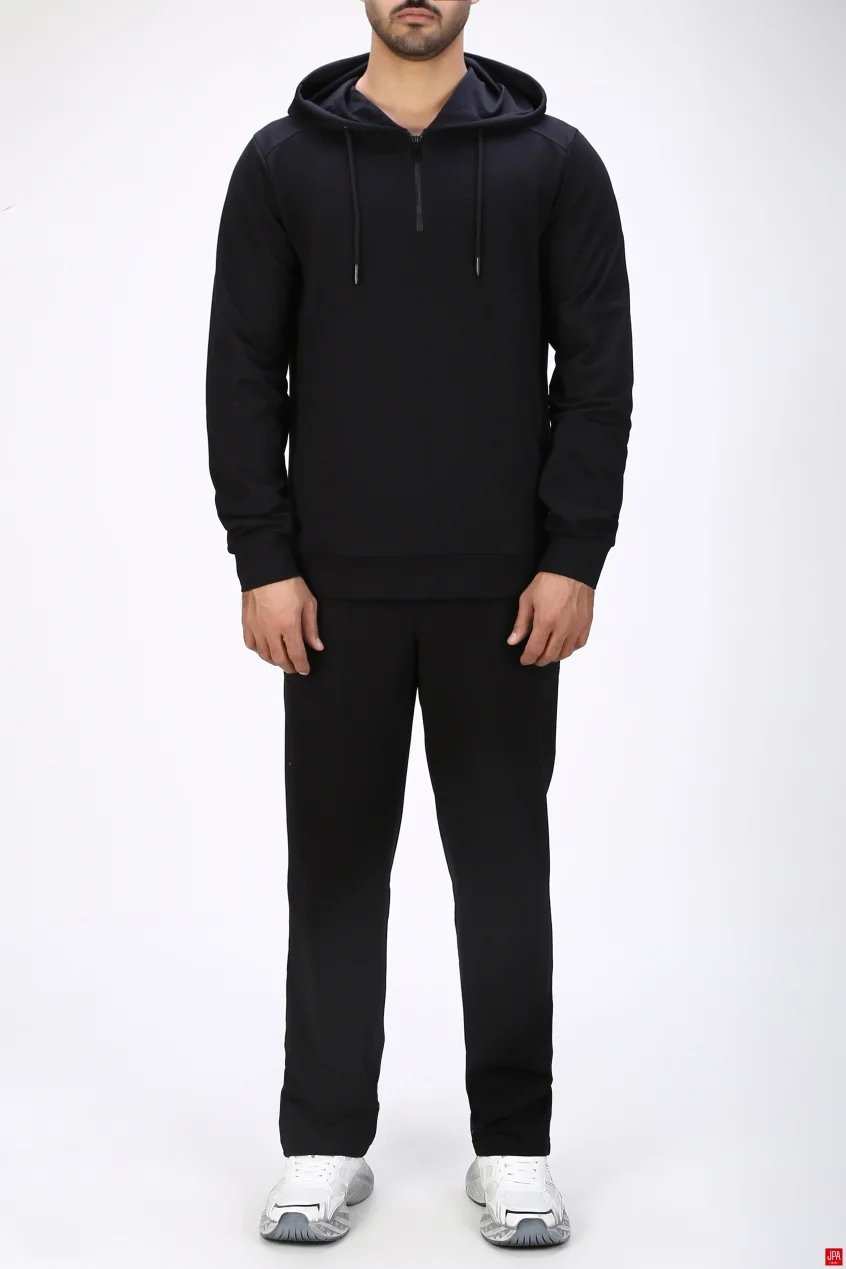 ست هودی و شلوار مردانه اسپرت رگولار مشکی جی پی ای JPA کد 04137