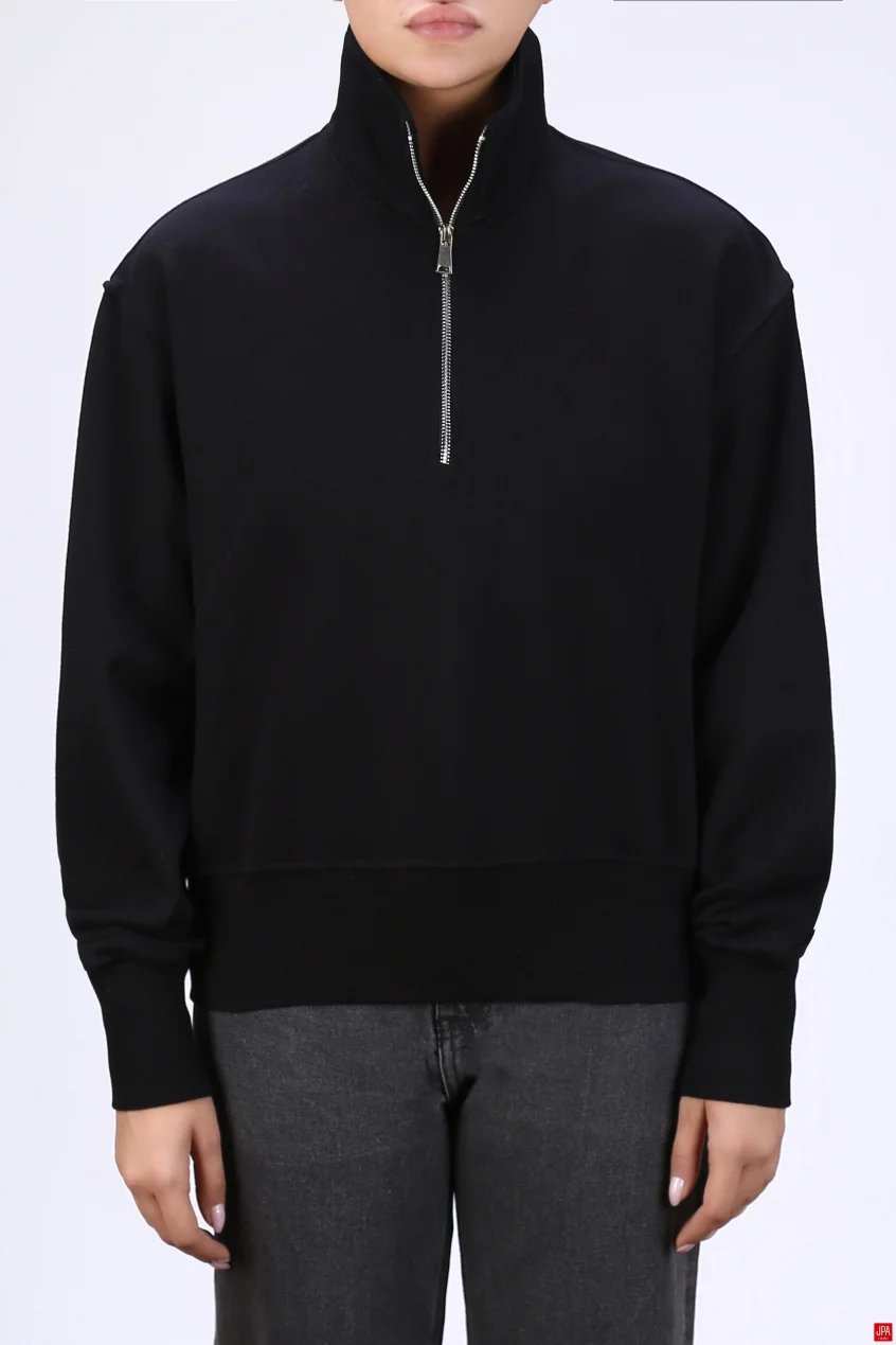 بلوز زنانه دورس نیم زیپ مشکی جی پی ای JPA کد 04146