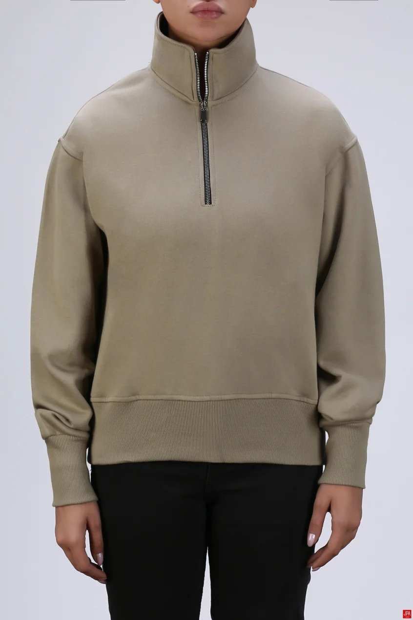 بلوز زنانه دورس نیم زیپ مشکی جی پی ای JPA کد 04146