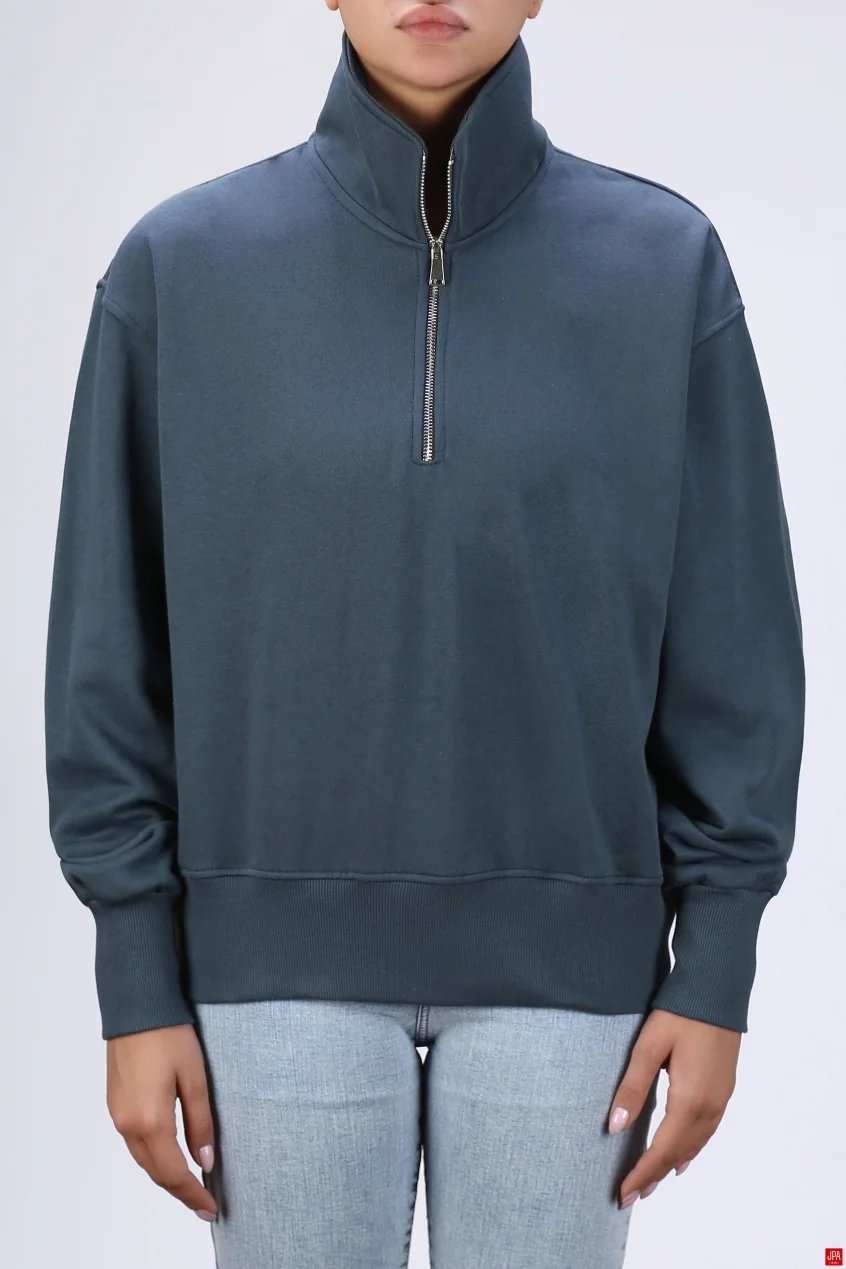 بلوز زنانه دورس نیم زیپ مشکی جی پی ای JPA کد 04146