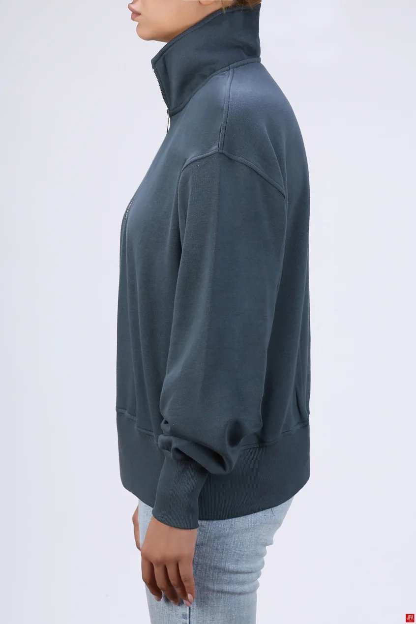 بلوز زنانه دورس نیم زیپ مشکی جی پی ای JPA کد 04146