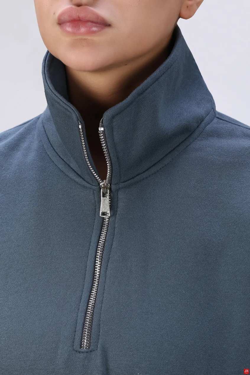 بلوز زنانه دورس نیم زیپ مشکی جی پی ای JPA کد 04146