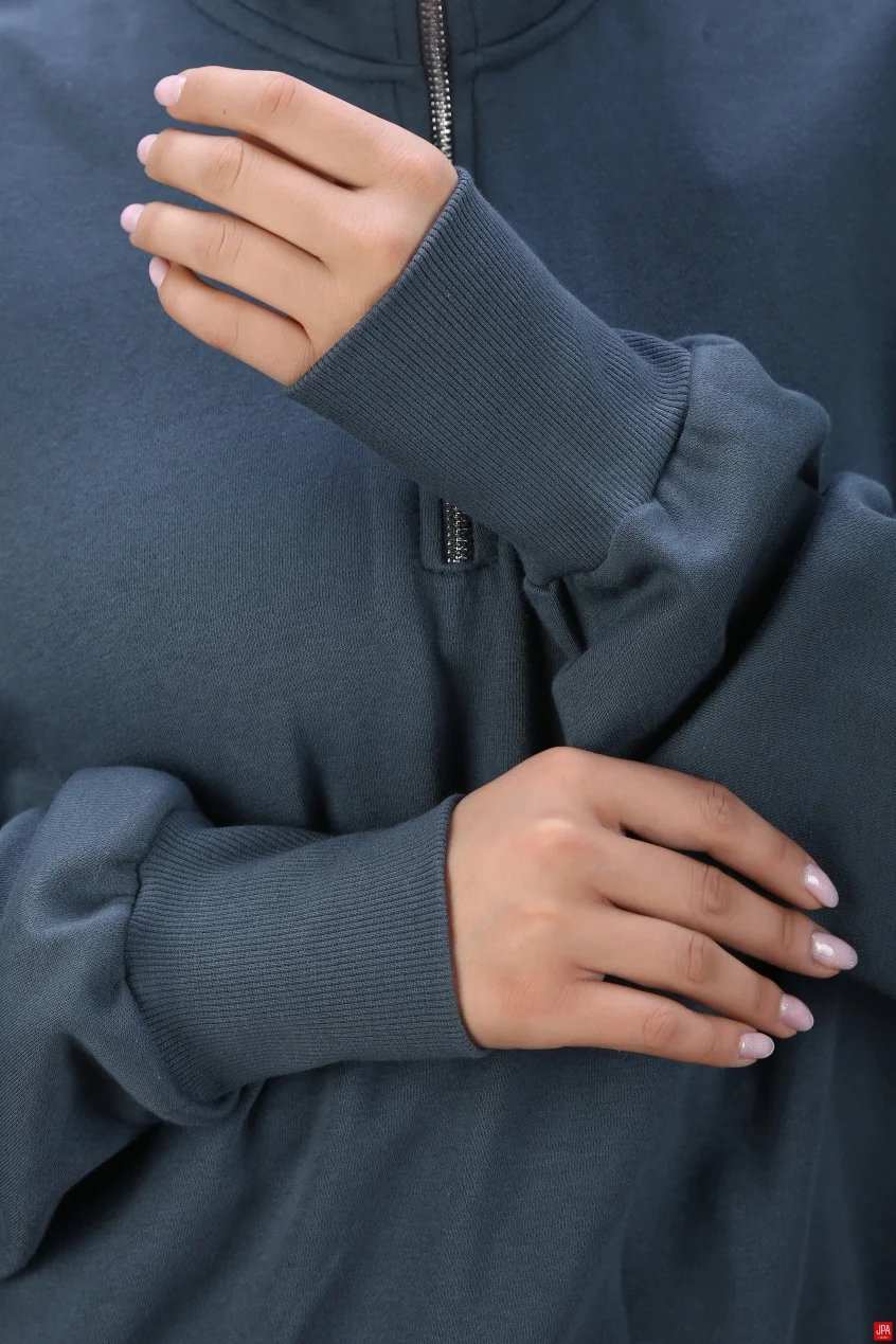 بلوز زنانه دورس نیم زیپ مشکی جی پی ای JPA کد 04146