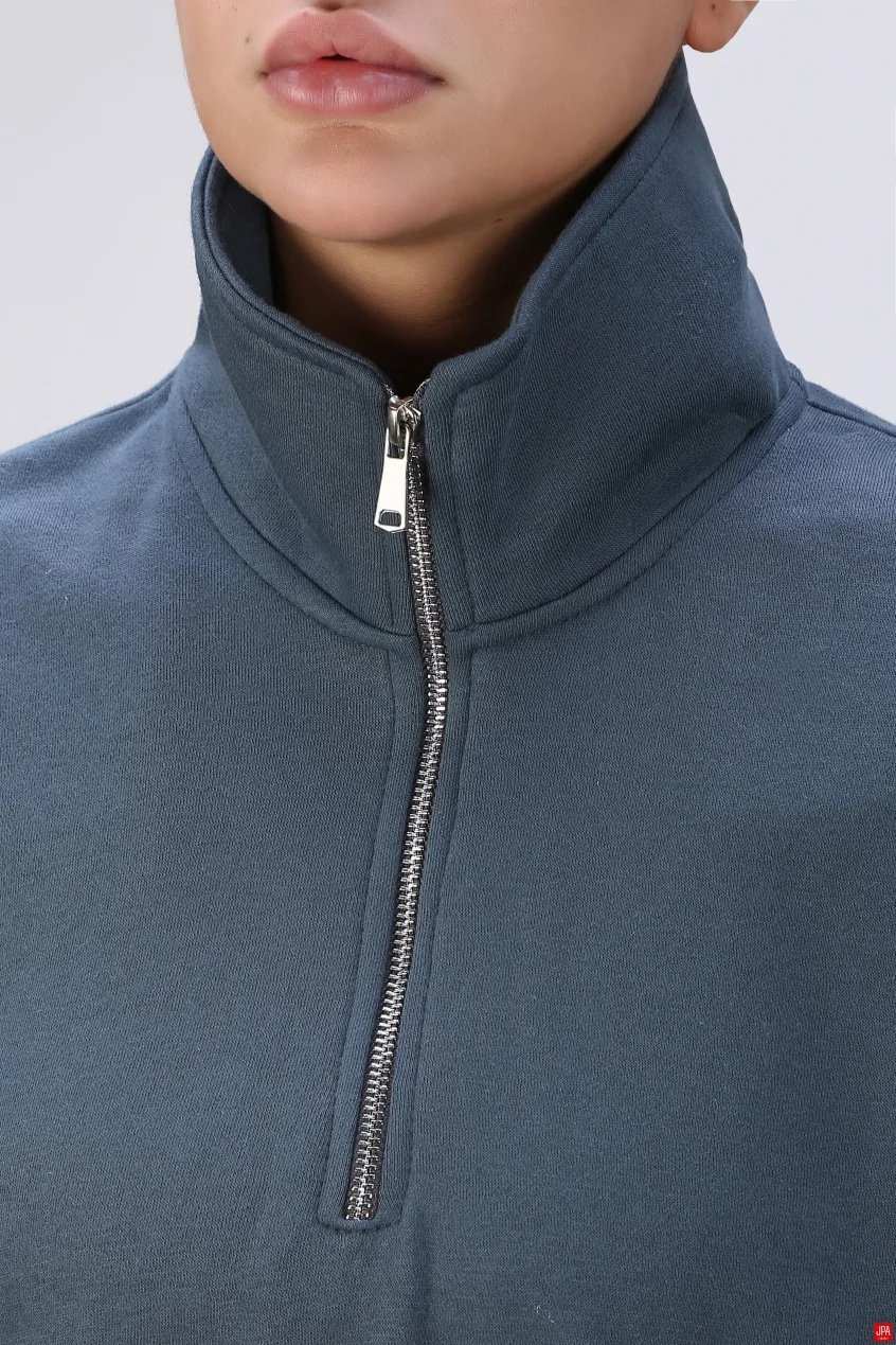 بلوز زنانه دورس نیم زیپ مشکی جی پی ای JPA کد 04146