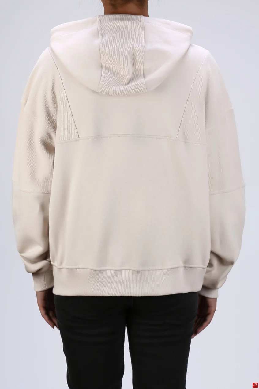 هودی زنانه کلاهدار نیم زیپ مشکی جی پی ای JPA کد 04153