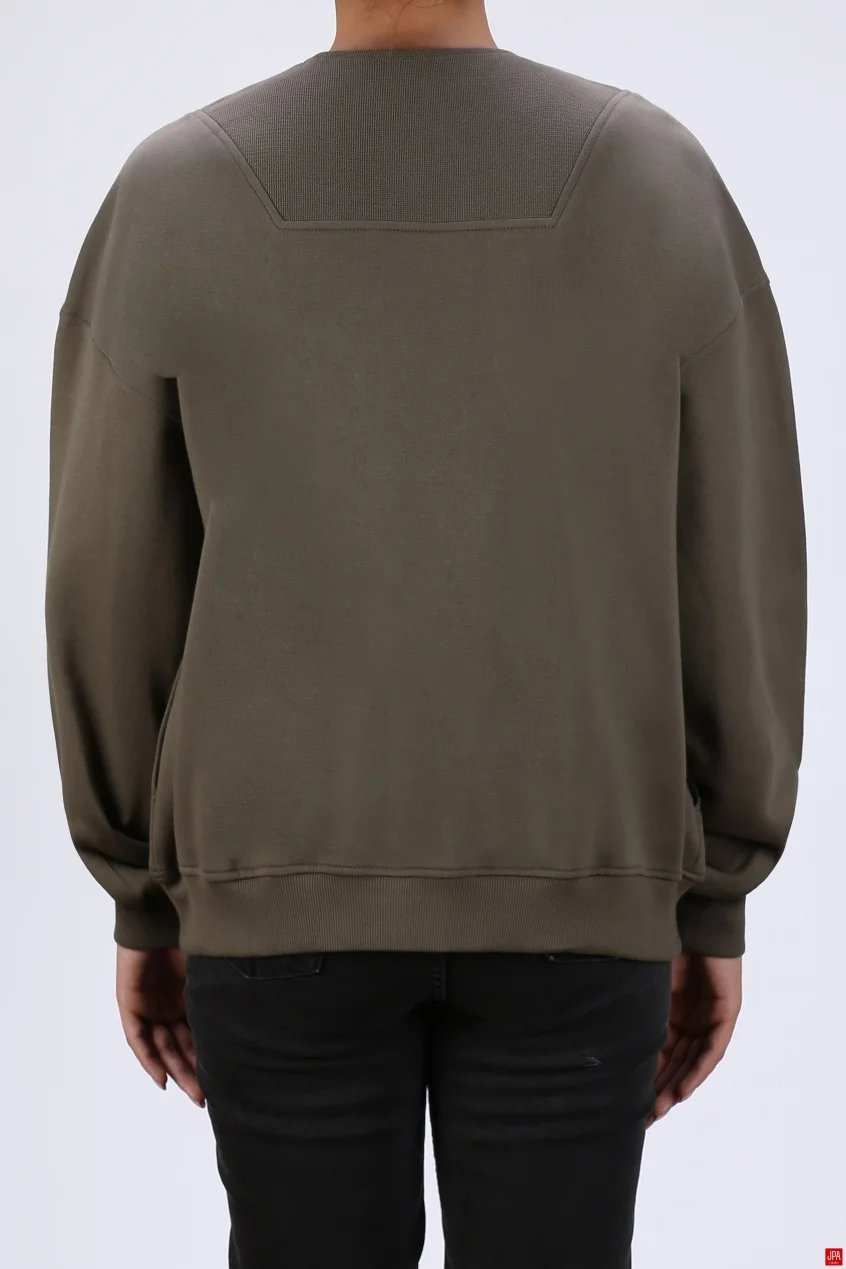 بلوز زنانه نیم زیپ مشکی جی پی ای JPA کد 04148