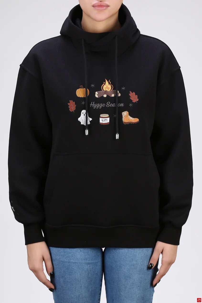 هودی زنانه دورس کلاهدار گلدوزی رگولار جی پی ای JPA کد 04203