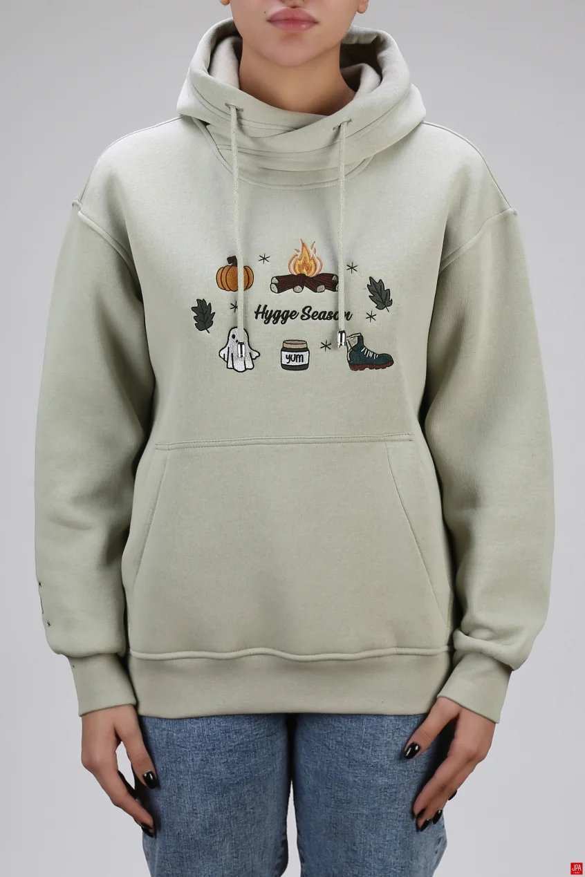 هودی زنانه دورس کلاهدار گلدوزی رگولار جی پی ای JPA کد 04203