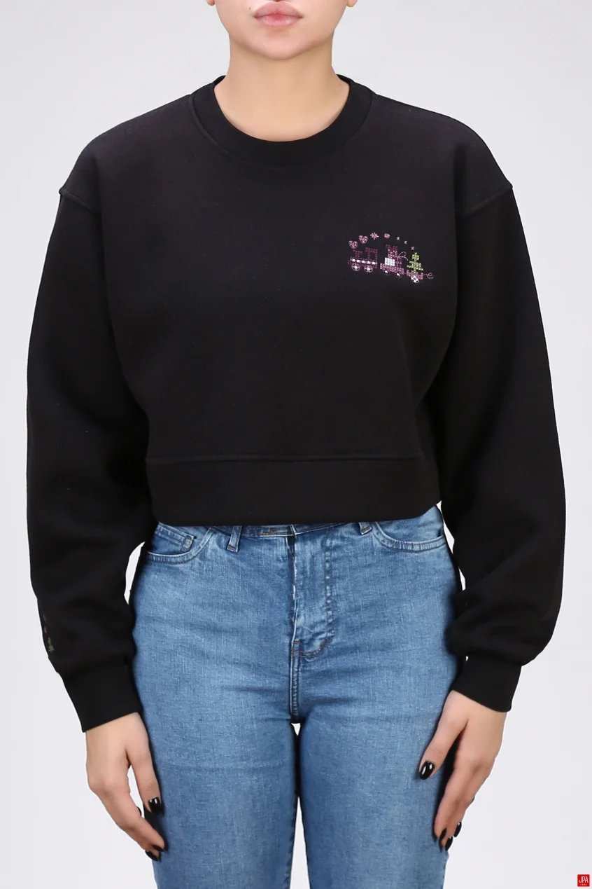 بلوز زنانه کراپ یقه گرد گلدوزی جی پی ای JPA کد 04249