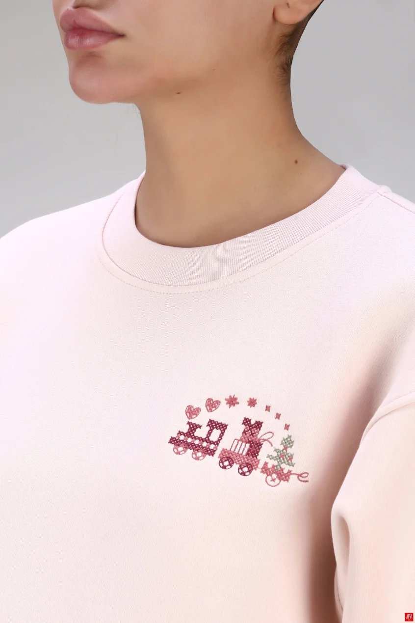 بلوز زنانه کراپ یقه گرد گلدوزی جی پی ای JPA کد 04249