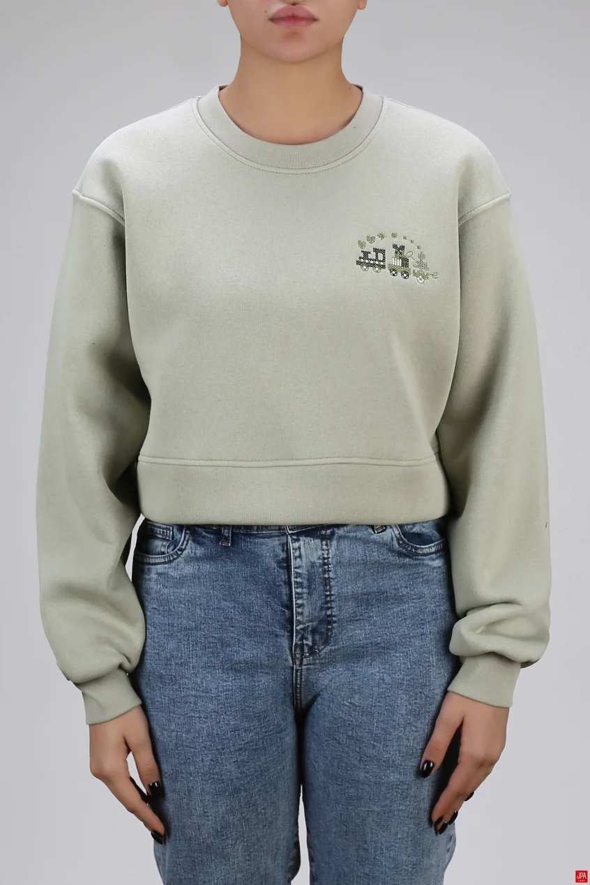 بلوز زنانه کراپ یقه گرد گلدوزی جی پی ای JPA کد 04249