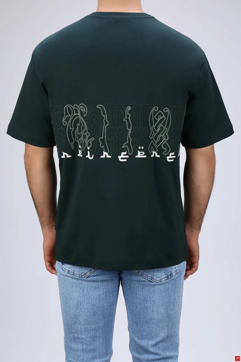 تیشرت مردانه یقه گرد چاپی - گلدوزی رگولار جی پی ای JPA کد - 04045