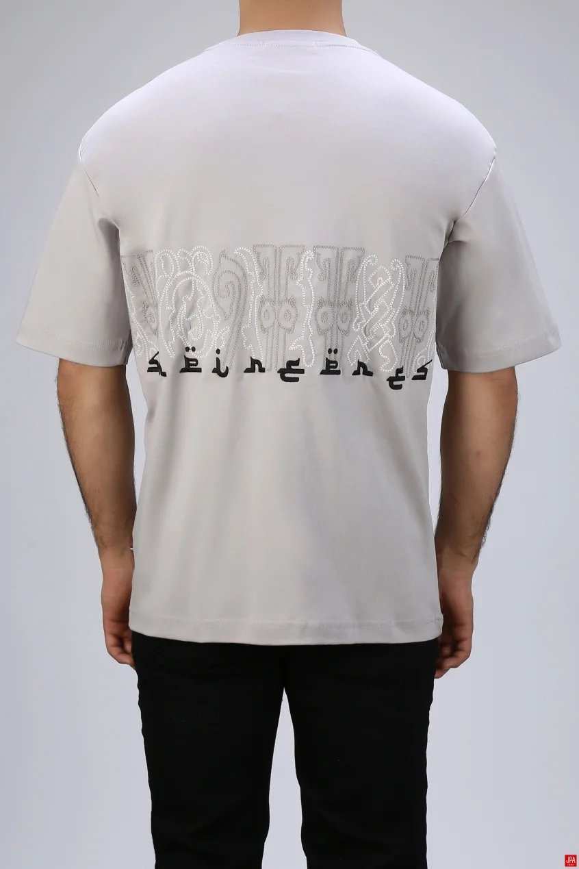 تیشرت مردانه یقه گرد چاپی - گلدوزی رگولار جی پی ای JPA کد - 04045