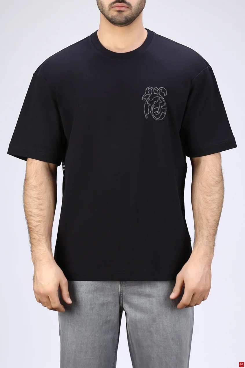 تیشرت مردانه یقه گرد چاپی - گلدوزی رگولار جی پی ای JPA کد - 04045