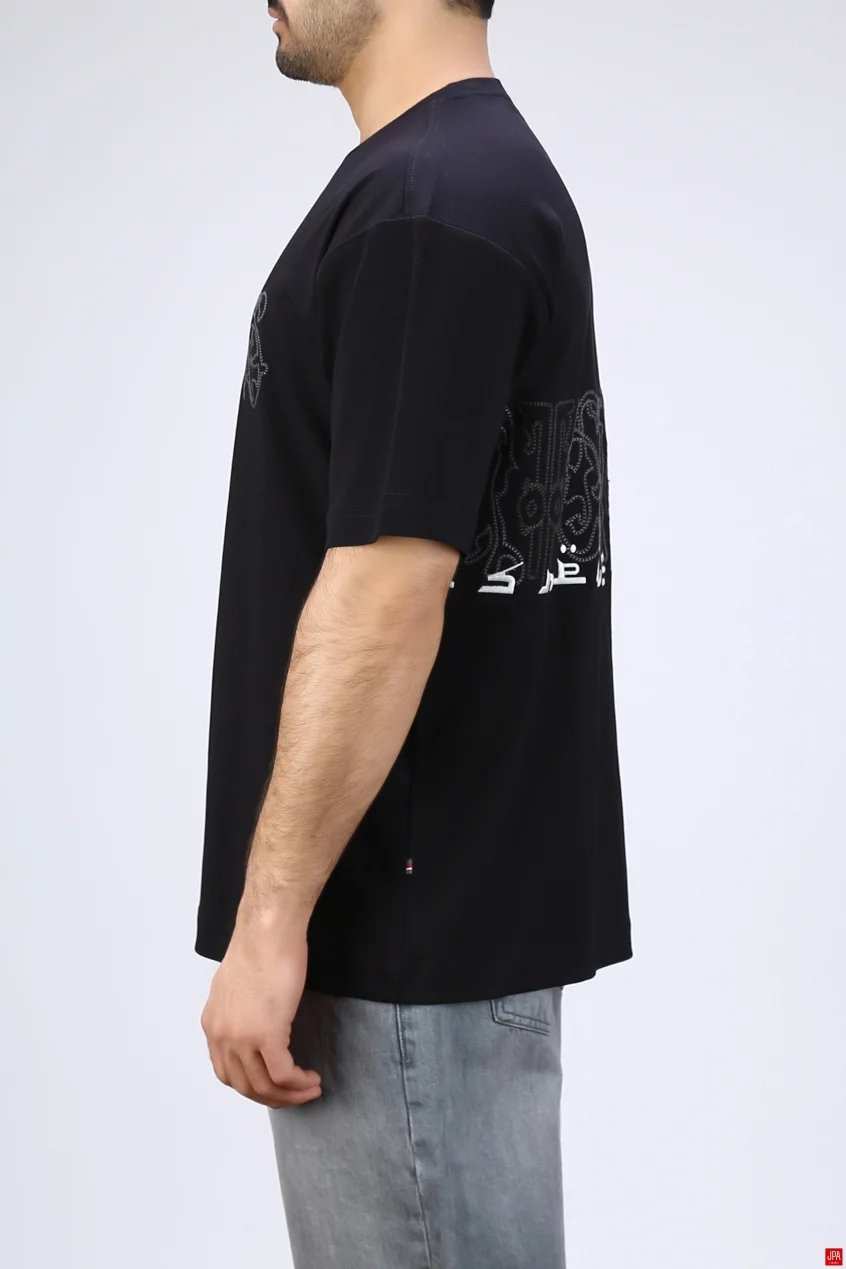 تیشرت مردانه یقه گرد چاپی - گلدوزی رگولار جی پی ای JPA کد - 04045