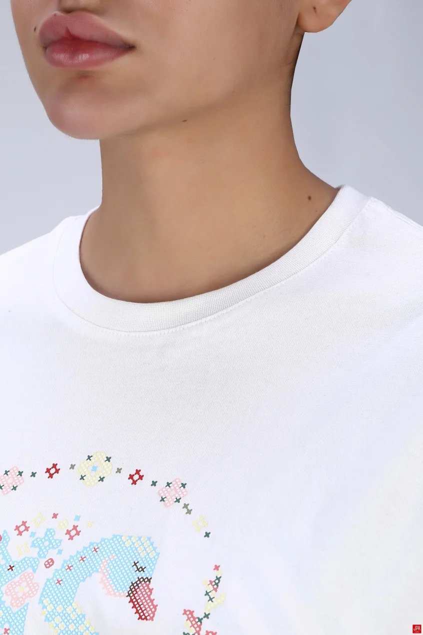 تیشرت زنانه یقه گرد چاپی جی پی ای JPA کد - 04064